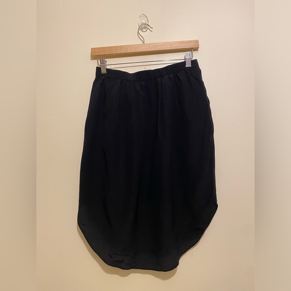 Madewell Black 100% Silk Mid-length Straight Island Skirt Elastic Waist. Size S - Picture 3 of 9